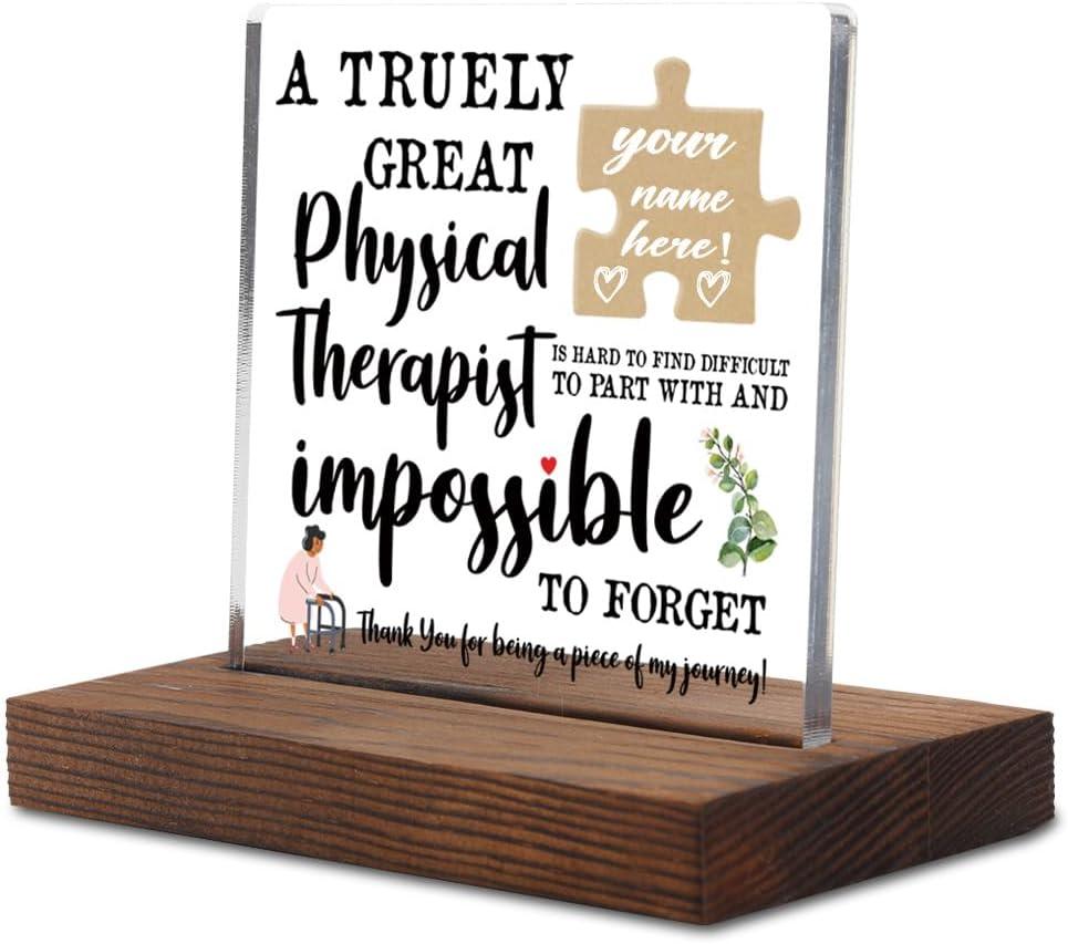 A Truly Great Physical Therapist Sign Decor, Thank You Appreciation Gifts for Physical Therapist Week Graduation Christmas Birthday Office Desk Decor Decorative Signs Plaque YPT13