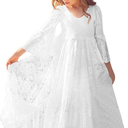 Fancy Long Sleeves First Communion Dress 0-12 Year Old Off-White, Size 8-9