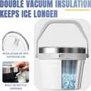 COKTIK 7L Vacuum Insulated Ice Bucket with Lid and Scoop& TongsLarge capacity Stainless Steel Beverage Bucket for Cocktail, Champagne, Wine, BeerLarge PartiesMilk White Suit