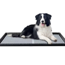 HQ4us Dog Pee Pad Holder Tray with Grate 34”×23”, Large Dog Litter Box Toilet, Puppy Pee Pad Holder, Less Mess, Dog Potty Indoor Outdoor for Balcony