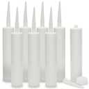 Bright Creations Pack of 8 Empty Caulk Tubes - 11 Oz Refillable Cartridges - Tile & Grout Sealant with Grout Dispenser - Reusable Design & Refillable Caulk Tubes - 8.4 x 1.9 in
