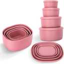 4Pcs Silicone Food Storage Containers with LidsBPA Free Reusable Silicone Storage Containers for Food Freezer Containers Freezer Dishwasher Safe (33.8oz, 20oz, 10oz, 6.7oz) (pink)