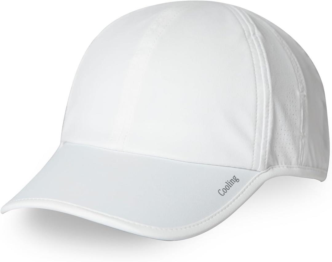 TOP-EX XL/XXL Mens Breathable Baseball Cap for Workouts, Running - Water Activated Cooling Fabric - Unstructured (White)
