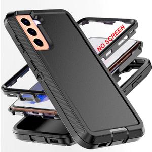 AYMECL for S21 Case,[Military Grade] 3 in 1 Full Body Shockproof Dust/Drop Proof Heavy Duty Protection Cover,for Samsung Galaxy S21 6.2 Inch,Black