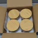 DRKIO 10 Oz Overnight Oats Containers with Bamboo Lids - 4 Pack Glass Storage Jars with Airtight Lids Wide Mouth Mason Food Jars Great for Meal Prep Salad Chia Pudding Snacks Yogurt Sugar Spice