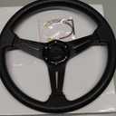 Universal Racing Steering Wheel, 13.8 Inch 6 Bolt Anti-Slip Leather and Aluminum Gaming Steering Wheel with Horn Button for Chevy C10 Racing/Car Sim Driving/Racing Steering Whee black