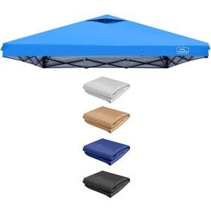 KAMPKEEPER Replacement Top Pop Up Canopy Tent Cover Roof with Air Vent and Adjustable Elastic Strap, Polyester UV Waterproof for Outdoor Garden Patio Sun Shade(Top Only) (Light Blue, 8x8FT)