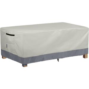 Patio Coffee Table Cover, Waterproof Rectangular Small Side Table Cover for Outdoor Furniture 42L x 24W x 18H inch (Beige)