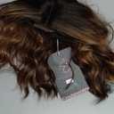 Eawwii Brown with Caramel Highlights Short Wavy Wig for Women Lace Hairline Bob Style Synthetic Heat Resistant - Natural Appearance for Everyday Hairstyle 14 Inch