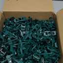 C7 C9 Christmas Lights Universal Spring Clips, 100 Count Quick Spring Clips for Holiday Light Decorations, Shatterproof Shingle and Gutter Clips for E12 E17, Metal Surface Roof Fence Railing Gates (Green)