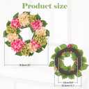 Briful 20'' Spring Hydrangea Wreath for Front Door, Colorful Artificial Floral Summer Wreaths for Home Farmhouse Indoor Windows Fireplace Mantle Decor