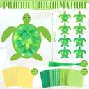 AmazingSpark 30 Pcs Sea Turtle Suncatchers Paper Craft Set Ocean Tortoise DIY Stained Glass Effect Tissue Paper Kits Gift Bulk for Summer Activities Art Party Decor