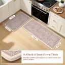 Kitchen Rugs Sets of 2 Non Slip, Blush Anti Fatigue Kitchen Mats | Waterproof Kitchen Mats for Floor Cushioned Anti Fatigue, Non Slip Sink Rug Memory Foam Comfort Standing Mat for Office, 20"x47"+20"x32"