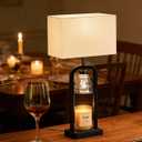 PoKat Electric Candle Warmer Lamp Black, Modern Lamp Candle Warmer with Timer Dimmer, Wax Light Warming Table Lamp for Jar Candles, Bedside Lamp for House Warming Home Decor Living room, Bulb Included (Set of 1 - Matte Black With Black Finish)