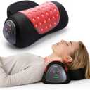 FliKEZE Neck Support Pillow with Air Lift Massage | Dynamic Air Lift Support With Dual-Wavelength Red Light, Gentle Heat, Cordless Design And Removable Small Pillow, Black