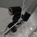 DLLT 3 Lights Semi Flush Mount Ceiling Light Fixture, Modern Black Ceiling Lamp with Double Fabric Shade, Close to Ceiling Lamps for Kitchen, Bedroom, Hallway, Dining Room