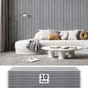 Art3dwallpanels 10 Pack Acoustic Panels, 48" X 12" X 0.43" Soundproof Wall Panels, Self Adhesive High Density Sound Absorbing Acoustic Treatment for Recording Studio, Office, Grey and Black