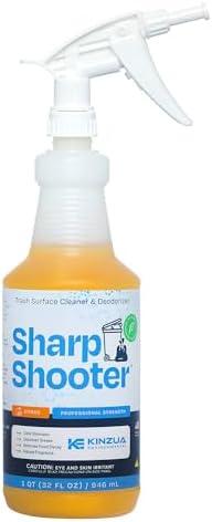 KINZUA ENVIRONMENTAL Sharpshooter, Heavy-Duty Trash Can Odor Eliminator & Degreaser, Garbage Surface Cleaner and Deodorizer Foam, Professional-Grade, Fresh Citrus Scent, 32 oz