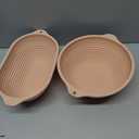 Silicone Banneton Basket,9-10 inch Silicone Bread Proofing Basket,2 Pack Sourdough Baking Supplies Collapsible Proofing Bowl for Home Baking & Beginners making (Round Pink+Oval Pink)
