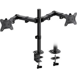 HUANUO Dual Monitor Mount for 2 Monitors up to 32 inches, Heavy Duty Dual Monitor Stand Holds up to17.6lbs, Dual Monitor Arm with Height Adjustable Tilt Swive Rotate, VESA Hole 75mm or 100mm