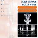2Pcs 45.7''Tall 5 Arm Acrylic Candelabra Centerpieces for Tables, Clear Candle Holder for Wedding, Floor Candelabro Holders for Ceremony Birthday Party Home Decoration Fit 0.8 LED Candles（No Candle）