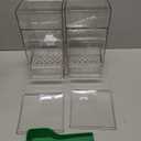 Hamiledyi 2Pcs No Mess Bird Feeder Automatic Bird Cage Feeder Transparent Acrylic Parrot Seed Food Container with Perch for Parakeet Finch Lovebirds Budgies Canary