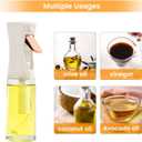 Oil Sprayer for Cooking, 220ml olive oil sprayer, oil spray bottle for Air Fryer, oil mister for Baking, Salad Dressings, Grilling (Glass Bottle, 220ml/7.4 oz) (White)
