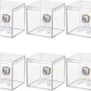 6 Pack Championship Ring Display Case Clear Acrylic Display Case Mini Baseball Softball Ring Holder Single Ring Display Box Stand 1 Slot Ring Hole Storage Box Gift for Sports Fans, 2.16 Inch