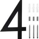 10 Inch Black House Numbers For Outside,Metal Large Modern House Numbers For Outside Floating, Address Numbers For House Black Floating Mount Flush Mount Aluminum Home Address Numbers 4