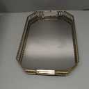 Bar Cart Tray, Decorative Mirrored Tray with Handles, Large Capacity Organizer, Gold