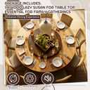 Briwooody 24" Black Walnut Wood Lazy Susan for Table Top, Large Turntable Rotating Serving Tray for Counter Top Solid Wooden Round Lazy Susan Organizer for Kitchen Spinning Food Server Centerpieces