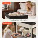 VEVOR Bedside Lounge Pet Bed, Foldable Bunk Dog Bed with 600D Oxford Cloth and Dutch Velvet, Portable Raised Cot with Wheels, Side Storage Bags, and Carry Bag for Cats & Dogs, L, Beige