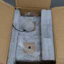 Karolpar 32" Cat Scratching Post for Indoor Cats, Sisal Cat Scratcher with Plush Perch, Large Scratch Post with Bed, Removable Cover, Sisal Fabric,Light Grey