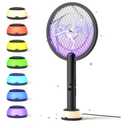 YISSVIC Electric Fly Swatter Bug Zapper Racket 4000V LED Screen Dual Modes Fly Zapper Rechargeable for Indoor Home Office Backyard Patio Camping