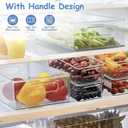 12 Pack Refrigerator Organizer Bins, 3 Sizes Stackable Clear Pantry Storage with Handles for Fridge, Freezer, Shelves, Drawer, Snack Organizer for Home & Kitchen