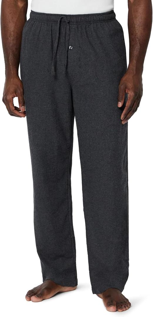 Amazon Essentials Men's Breathable Flannel Pajama Pant, Relaxed Fit, Drawstring, Cotton (Gray, S)