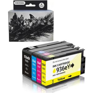 936E 936XL 936 Ink Cartridges Combo Pack Replacement for HP 936E 936XL Ink Cartridges Combo Pack for OfficeJet Pro 9120e 9125e 9730e 9130 9135e 9122e 9128e 9110b 9120b 9130b 9130e Printers, 4 Pack