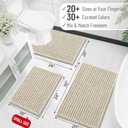 OLANLY Long Bathroom Rugs Runner 59x24, Thick Soft and Absorbent Chenille Bath Mat, Non-Slip, Machine Washable Quick Dry Bath Rugs for Tub Shower Floor, Home Decor Accessories, Sand