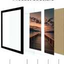14x20 Poster Frame Set of 2, 14 x 20 Wood Picture Frames with Mat for 12x18, Wooden Photo Frame with Tempered Glass Cover for Wall Mounting Display, Black