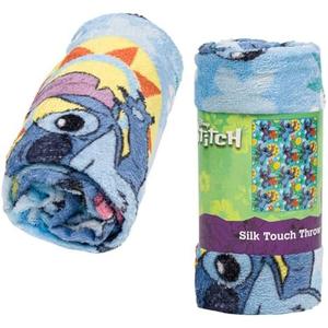 Northwest Disney Lilo & Stitch Silk Throw Blanket 40""X50"", Single, Blue, 91897