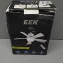 EEK Socket Fan Light with Ultra Quiet Design, 20.5 Ceiling Fans with LED Lights and Remote,Screw in Fan Light for E26/E27,3Speeds 3Colors 3000-6500K,1200 (Black)