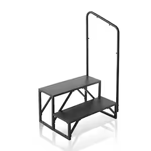 RV Steps with Handrail for Both Sides, 2 Step Stool with Handle for Elderly w/Wide Platform & Anti-Slip Mats, Portable Stairs for Hot Tub/Camper/Mobile Home/Porch/SPA Pool/Pet Stairs