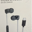Acoustix Premium Sound Stereo Earbuds w/ USB-C Connector - Black & Gray
