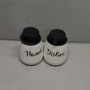 LEETOYI Farmhouse Ceramic Hands and Disher Dispenser Set with Pump 14oz for Bathroom, White