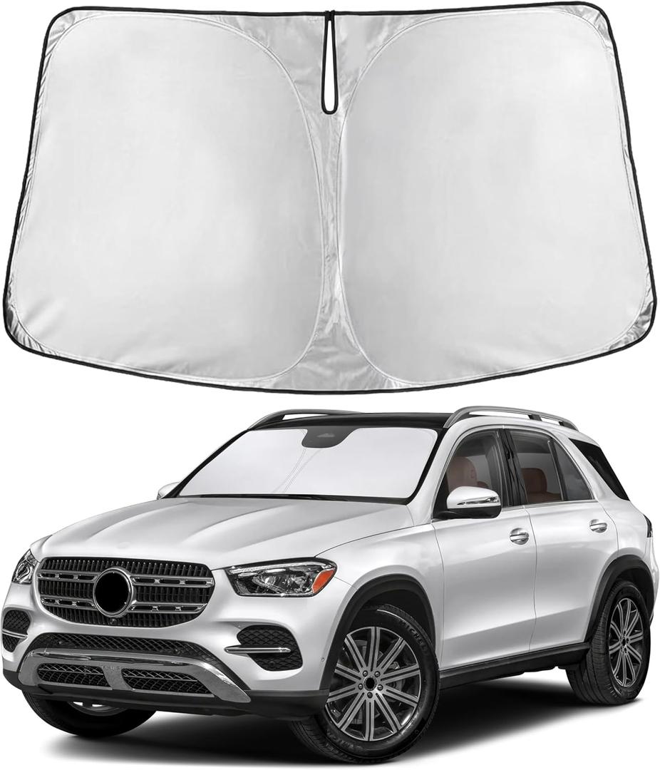 EcoNour Windshield Sunshade Compatible for Mercedes Benz GLE 350 450 2012-2024 2025 2026, Sun Visor for Front Windshield & Window Sun Shade Cover, UV Heat Blocker & Protector, Car Accessories
