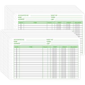 50 Pack Ledger Sheets Ledger Paper for Bookkeeping Columnar Pad 5.5 x 8.5 Inch Ledger Books for Business Accounts Payable with Debit Credit Balance Columns