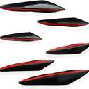 1 Pack 6 Pcs Car Front Bumper Lip Splitter, Universal Auto Spoiler Canards Kit, Car Body Auto Anti Collision Strip Decoration Decal Sticker Fits for Vehicle Suvs (Black)