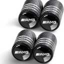 Tire Valve Stem Caps for Mercedes Benz AMG Metal Car Wheel Air caps Auto Valve Stem Caps Accessories 4 Pack Black