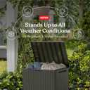 Keter City 30 Gallon Resin Outdoor Storage Box and Patio Furniture Side Table for Pool and Garden Accessories, Taupe ( Exterior: 22.75" L x 17.3" W x 21.7" H / Interior: 22.71" L x 16.3" W x 20.3" H )
