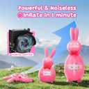 6 FT Easter Inflatables Outdoor Decorations Blow Up Yard Bunny Spring Outside Inflatable Rabbit with Led Lights (Pink-Rabbit)
